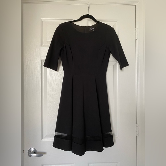 Lulus Black Mesh Skater Dress - Picture 2 of 4